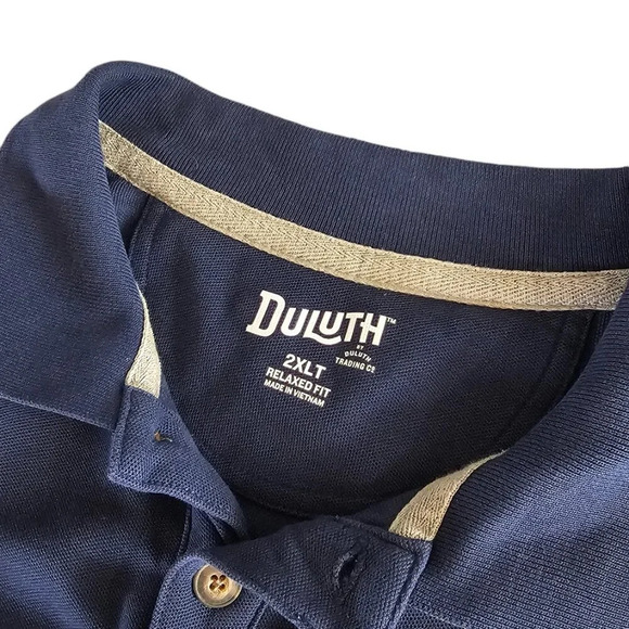 Duluth Trading Mens Relaxed Fit Size 2XLT Collared Polo Short Sleeve Shirt Blue - Picture 6 of 7